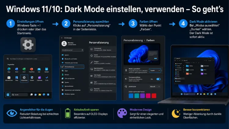 Windows 11/10: Dark Mode einstellen, verwenden – So geht’s