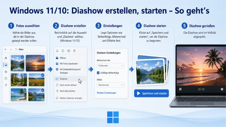 Windows 11/10: Diashow erstellen, starten – so geht’s