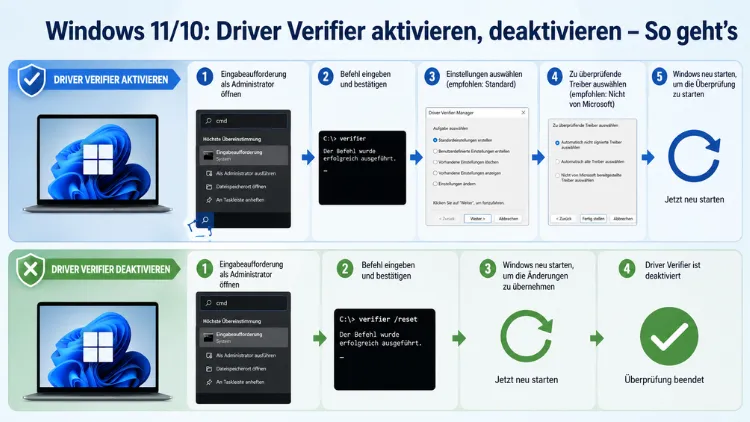 Windows 11/10: Driver Verifier aktivieren, deaktivieren – So geht’s