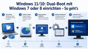 Windows 11/10: Dual-Boot mit Windows 7 oder 8 einrichten – So geht’s
