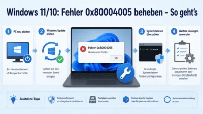 Windows 11/10: Fehler 0x80004005 beheben – So geht’s