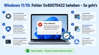 Windows 11/10: Fehler 0x80070422 beheben – So geht’s