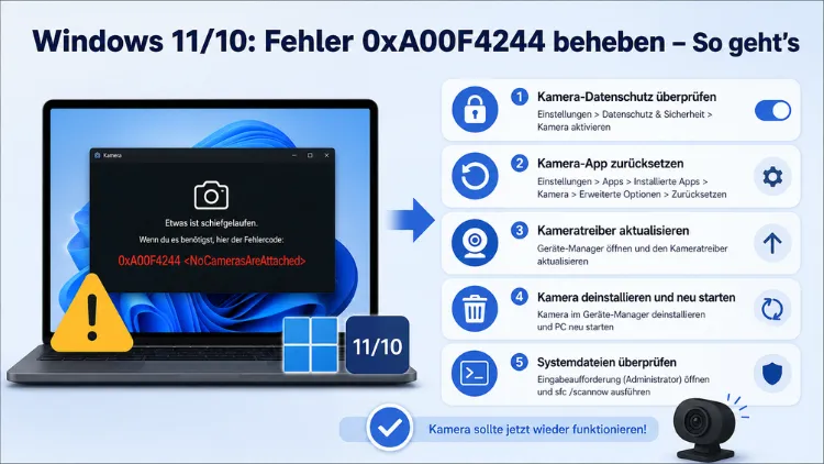 Windows 11/10: Fehler 0xA00F4244 beheben – So geht’s