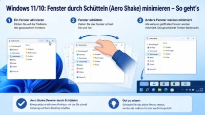 Windows 11/10: Fenster durch Schütteln (Aero Shake) minimieren – So geht’s