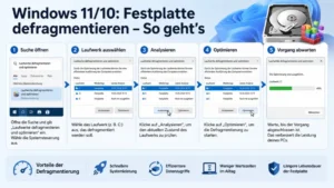Windows 11/10: Festplatte defragmentieren – So geht’s