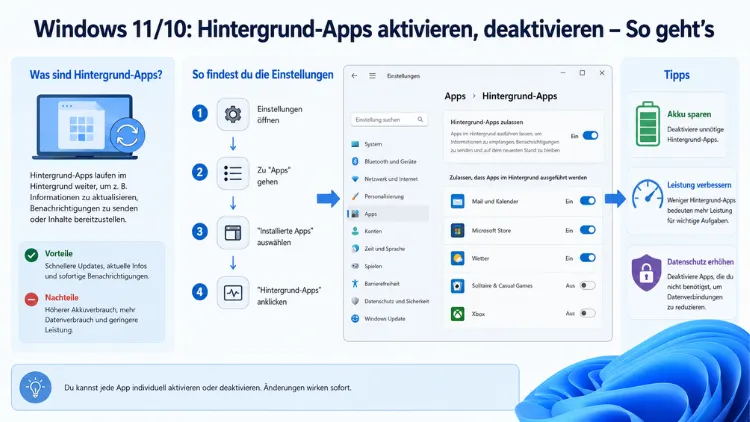 Windows 11/10: Hintergrund-Apps aktivieren, deaktivieren – So geht’s