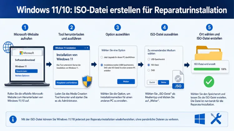 Windows 11/10: ISO-Datei erstellen für Reparaturinstallation