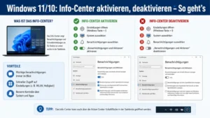 Windows 11/10: Info-Center aktivieren, deaktivieren – So geht’s