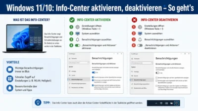 Windows 11/10: Info-Center aktivieren, deaktivieren – So geht’s