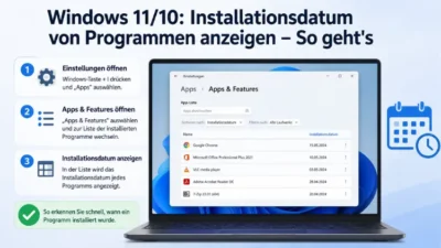 Windows 11/10: Installationsdatum von Programmen anzeigen – So geht's