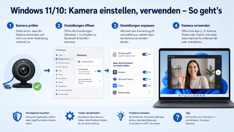 Windows 11/10: Kamera einstellen, verwenden – So geht’s