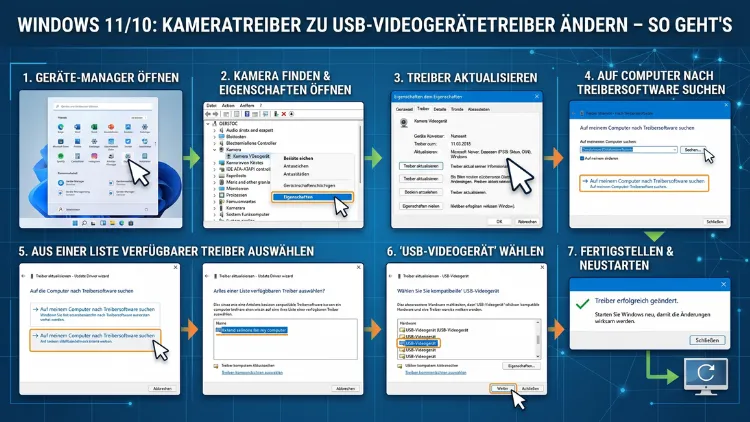 Windows 11/10: Kameratreiber zu USB-Videogerätetreiber ändern – So geht’s
