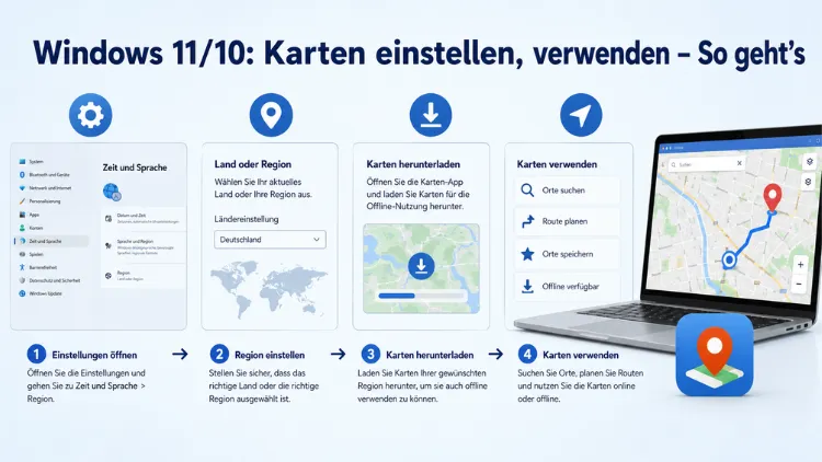 Windows 11/10: Karten einstellen, verwenden – So geht’s