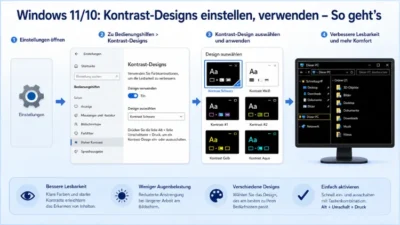 Windows 11/10: Kontrast-Designs einstellen, verwenden – So geht’s