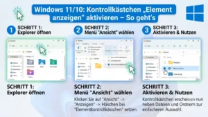 Windows 11/10: Kontrollkästchen „Element anzeigen“ aktivieren – So geht’s