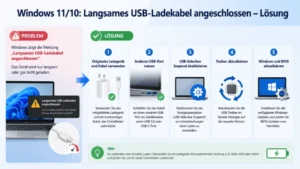 Windows 11/10: Langsames USB-Ladekabel angeschlossen – Lösung