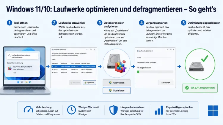 Windows 11/10: Laufwerke optimieren und defragmentieren – So geht’s