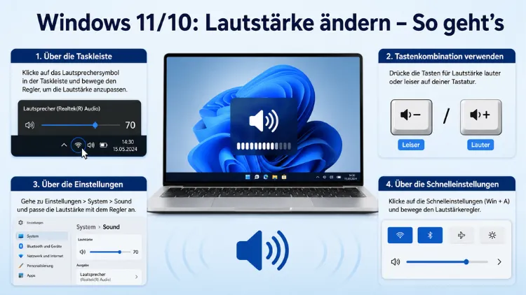 Windows 11/10: Lautstärke ändern – So geht’s