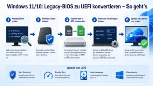 Windows 11/10: Legacy-BIOS zu UEFI konvertieren – So geht’s