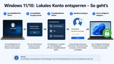 Windows 11/10: Lokales Konto entsperren – So geht’s