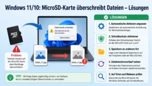 Windows 11/10: MicroSD-Karte überschreibt Dateien – Lösungen