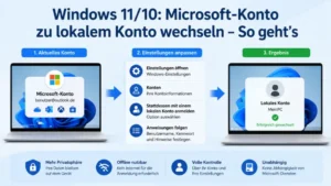 Windows 11/10: Microsoft-Konto zu lokalem Konto wechseln – So geht’s
