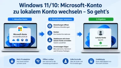 Windows 11/10: Microsoft-Konto zu lokalem Konto wechseln – So geht’s