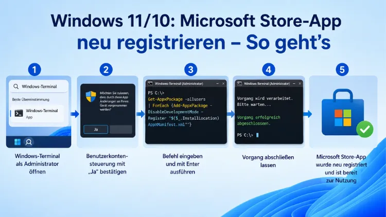 Windows 11/10: Microsoft Store-App neu registrieren – So geht’s