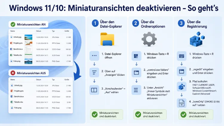 Windows 11/10: Miniaturansichten deaktivieren – So geht’s