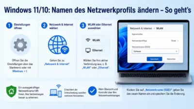 Windows 11/10: Namen des Netzwerkprofils ändern – So geht’s