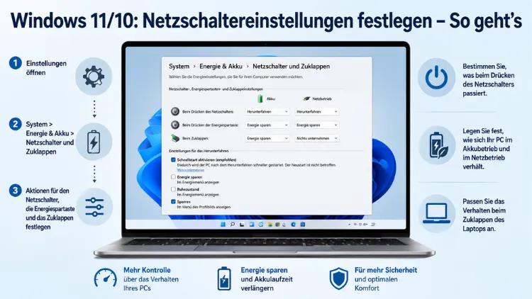 Windows 11/10: Netzschaltereinstellungen festlegen – So geht’s