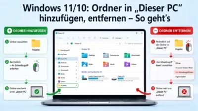 Windows 11/10: Ordner in „Dieser PC“ hinzufügen, entfernen – So geht’s