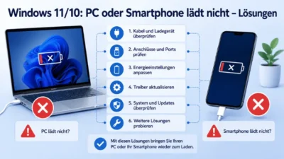 Windows 11/10: PC oder Smartphone lädt nicht – Lösungen