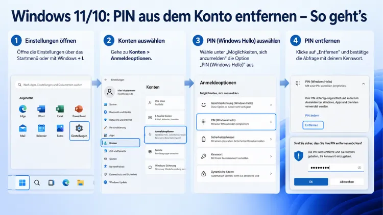 Windows 11/10: PIN aus dem Konto entfernen – So geht’s