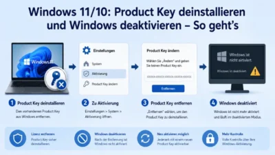 Windows 11/10: Product Key deinstallieren und Windows deaktivieren – So geht’s
