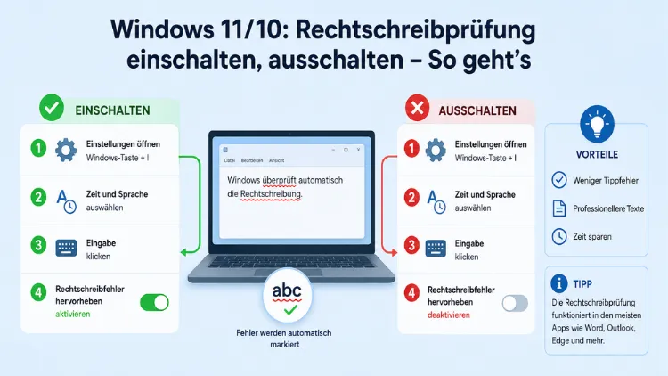 Windows 11/10: Rechtschreibprüfung einschalten, ausschalten – So geht’s