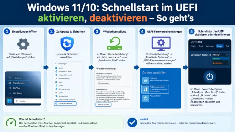 Windows 11/10: Schnellstart im UEFI aktivieren, deaktivieren – So geht’s