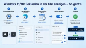 Windows 11/10: Sekunden in der Uhr anzeigen – So geht’s