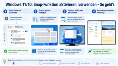 Windows 11/10: Snap-Funktion aktivieren, verwenden – So geht’s