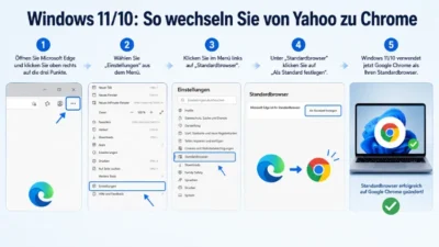 Windows 11/10: So wechseln Sie von Yahoo zu Chrome