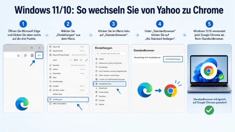 Windows 11/10: So wechseln Sie von Yahoo zu Chrome