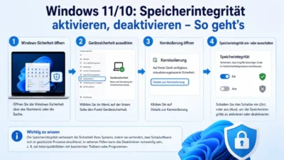 Windows 11/10: Speicherintegrität aktivieren, deaktivieren – So geht’s