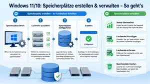 Windows 11/10: Speicherplätze erstellen & verwalten – So geht’s