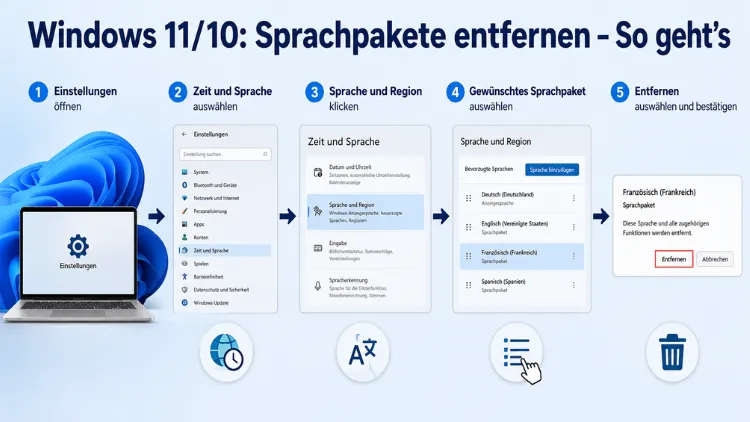 Windows 11/10: Sprachpakete entfernen – So geht’s