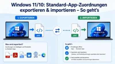 Windows 11/10: Standard-App-Zuordnungen exportieren & importieren – So geht’s