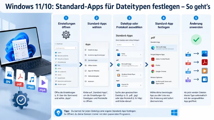 Windows 11/10: Standard-Apps für Dateitypen festlegen – So geht’s