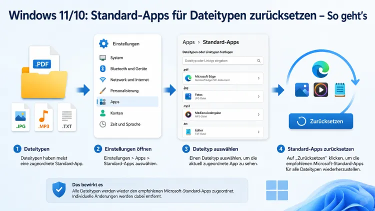 Windows 11/10: Standard-Apps für Dateitypen zurücksetzen – So geht’s