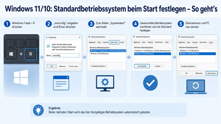 Windows 11/10: Standardbetriebssystem beim Start festlegen – So geht’s