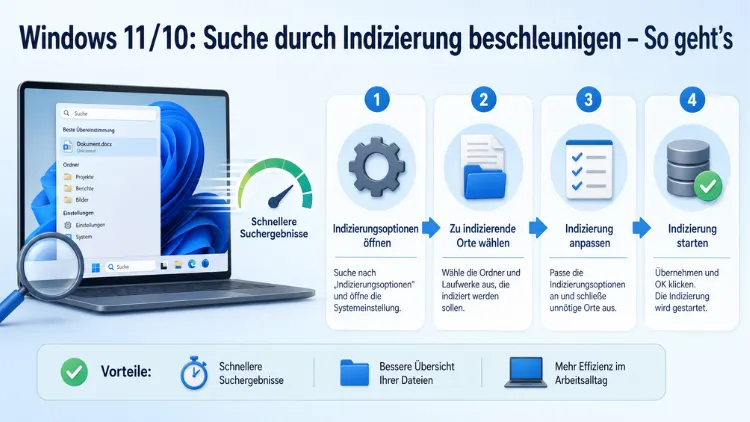 Windows 11/10: Suche durch Indizierung beschleunigen – So geht’s