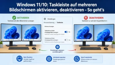 Windows 11/10: Taskleiste auf mehreren Bildschirmen aktivieren, deaktivieren – So geht’s